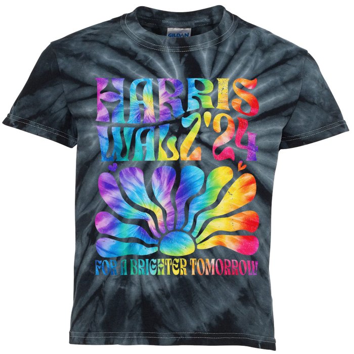 Tie Dye Harris Waltz 2024 Election Kamala Harris Tim Waltz Kids Tie-Dye T-Shirt