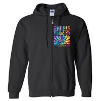 Tie Dye Harris Waltz 2024 Election Kamala Harris Tim Waltz Full Zip Hoodie