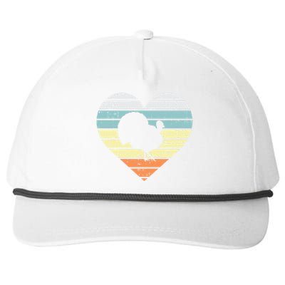 Turkey Day Heart Sunset Retro Thanksgiving Fall  Gift Snapback Five-Panel Rope Hat