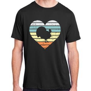 Turkey Day Heart Sunset Retro Thanksgiving Fall  Gift Adult ChromaSoft Performance T-Shirt