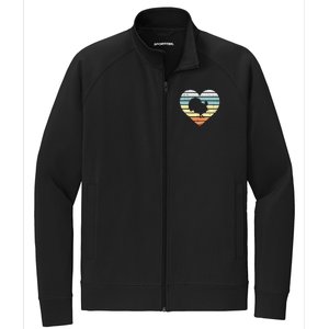 Turkey Day Heart Sunset Retro Thanksgiving Fall  Gift Stretch Full-Zip Cadet Jacket