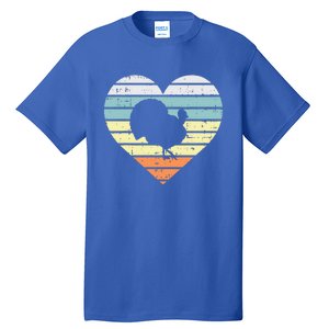 Turkey Day Heart Sunset Retro Thanksgiving Fall  Gift Tall T-Shirt