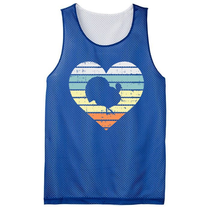 Turkey Day Heart Sunset Retro Thanksgiving Fall  Gift Mesh Reversible Basketball Jersey Tank