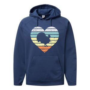 Turkey Day Heart Sunset Retro Thanksgiving Fall  Gift Performance Fleece Hoodie