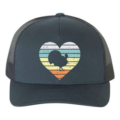 Turkey Day Heart Sunset Retro Thanksgiving Fall  Gift Yupoong Adult 5-Panel Trucker Hat