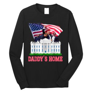 Trump DaddyS Home Bye Joe Biden Drops Out Run For Election Long Sleeve Shirt