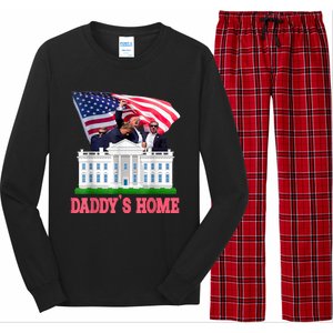 Trump DaddyS Home Bye Joe Biden Drops Out Run For Election Long Sleeve Pajama Set