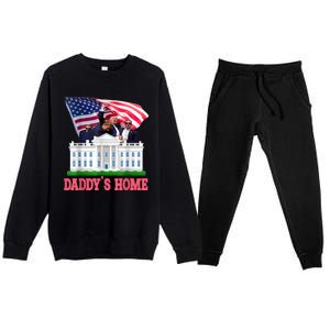 Trump DaddyS Home Bye Joe Biden Drops Out Run For Election Premium Crewneck Sweatsuit Set