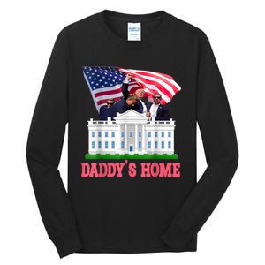 Trump DaddyS Home Bye Joe Biden Drops Out Run For Election Tall Long Sleeve T-Shirt