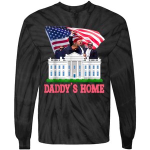 Trump DaddyS Home Bye Joe Biden Drops Out Run For Election Tie-Dye Long Sleeve Shirt