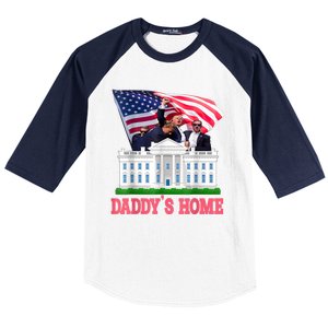 Trump DaddyS Home Bye Joe Biden Drops Out Run For Election Baseball Sleeve Shirt