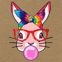 Tie Dye Headband Bunny Bubble Gum Funny Cotton Canvas Backpack