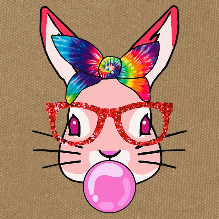Tie Dye Headband Bunny Bubble Gum Funny Cotton Canvas Backpack