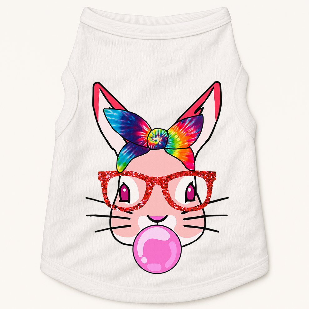 Tie Dye Headband Bunny Bubble Gum Funny Doggie Tank