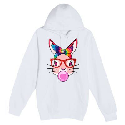 Tie Dye Headband Bunny Bubble Gum Funny Premium Pullover Hoodie