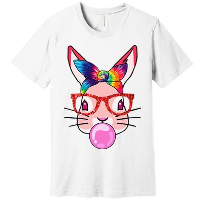 Tie Dye Headband Bunny Bubble Gum Funny Premium T-Shirt