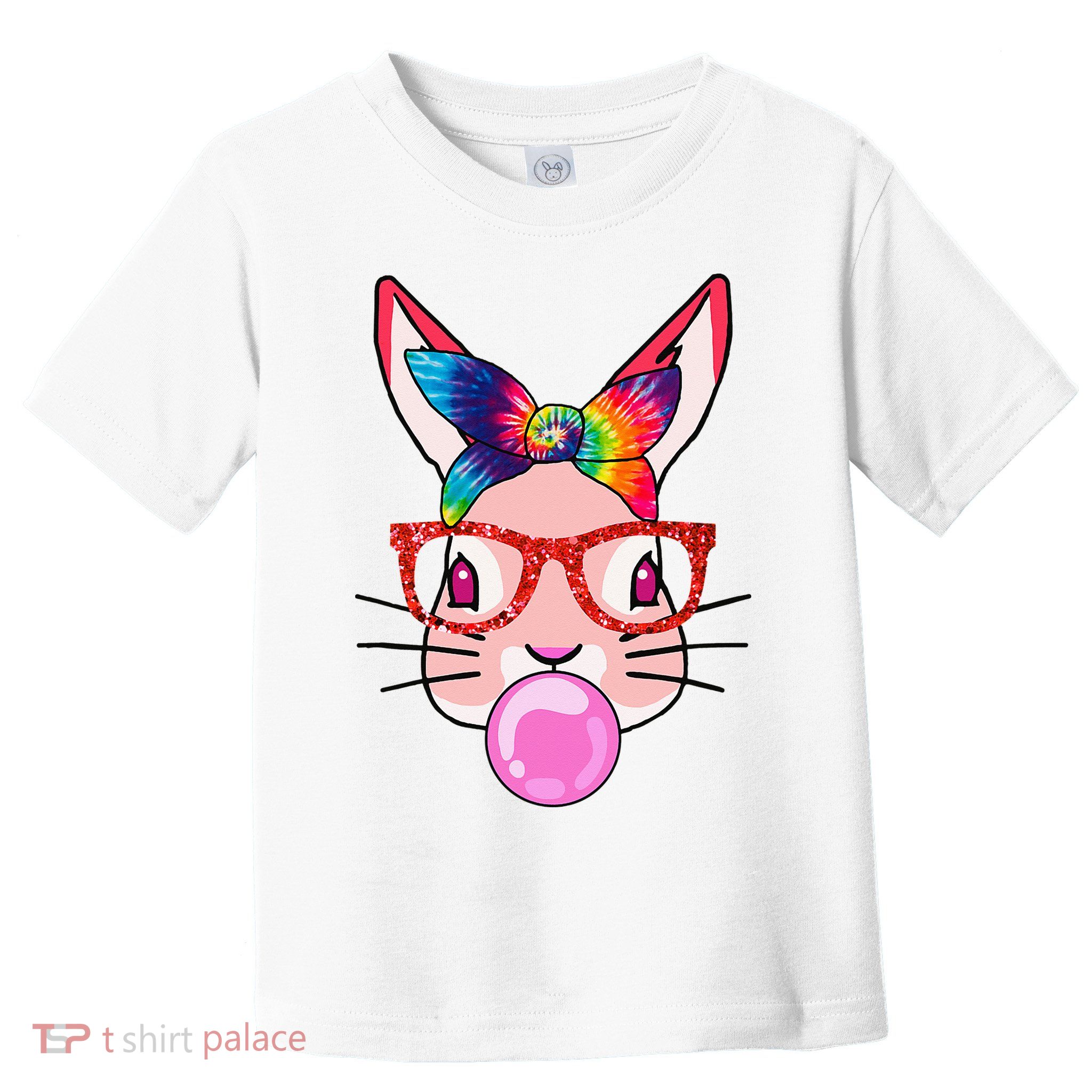 Tie Dye Headband Bunny Bubble Gum Funny Toddler T-Shirt
