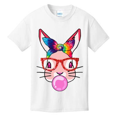Tie Dye Headband Bunny Bubble Gum Funny Kids T-Shirt