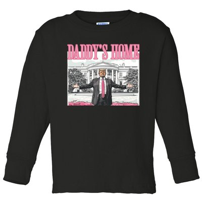 Trump Daddys Home White House 2024 Toddler Long Sleeve Shirt