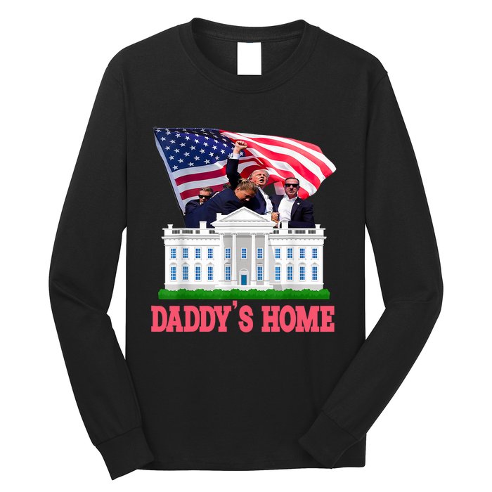 Trump DaddyS Home Bye Joe Biden Drops Out Run For Election Long Sleeve Shirt