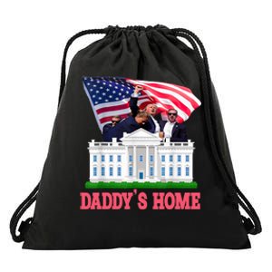 Trump DaddyS Home Bye Joe Biden Drops Out Run For Election Drawstring Bag