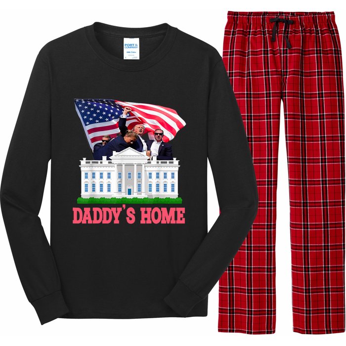 Trump DaddyS Home Bye Joe Biden Drops Out Run For Election Long Sleeve Pajama Set