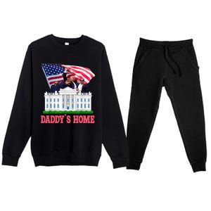 Trump DaddyS Home Bye Joe Biden Drops Out Run For Election Premium Crewneck Sweatsuit Set