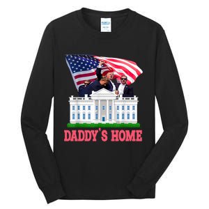 Trump DaddyS Home Bye Joe Biden Drops Out Run For Election Tall Long Sleeve T-Shirt