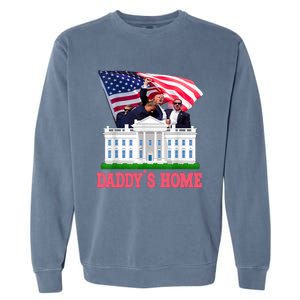 Trump DaddyS Home Bye Joe Biden Drops Out Run For Election Garment-Dyed Sweatshirt