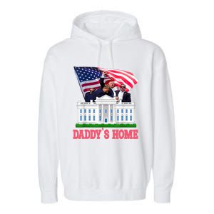 Trump DaddyS Home Bye Joe Biden Drops Out Run For Election Garment-Dyed Fleece Hoodie