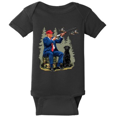 Trump Duck Hunting Donald Trump Old School Camouflage Baby Bodysuit