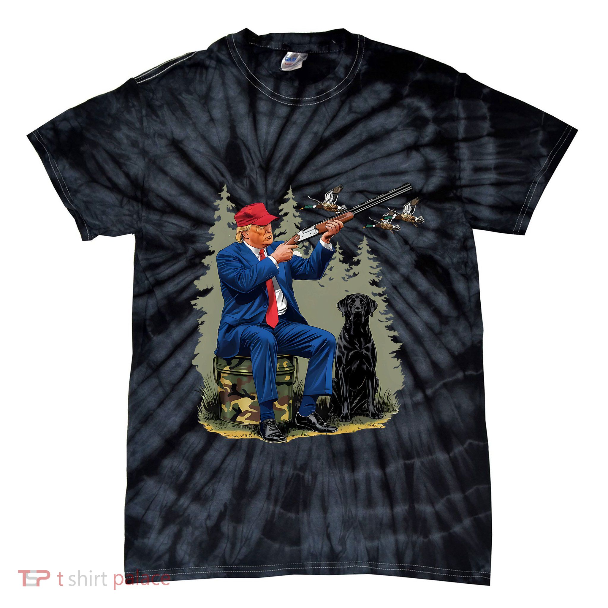 Trump Duck Hunting Donald Trump Old School Camouflage Tie-Dye T-Shirt