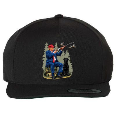 Trump Duck Hunting Donald Trump Old School Camouflage Wool Snapback Cap