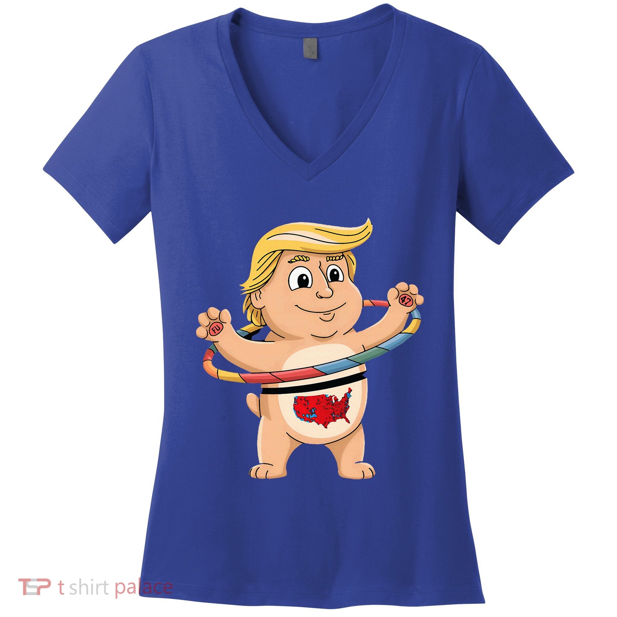 Trump Dancer Hula Hooper Trump Won 24 Hula Hoop Fu 47 Women's V-Neck T-Shirt