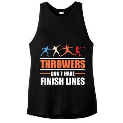 Throwers Dont Have Finish Lines Javelin Discus Shot Put Ladies PosiCharge Tri-Blend Wicking Tank