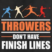 Throwers Dont Have Finish Lines Javelin Discus Shot Put 7 Panel Mesh Trucker Snapback Hat