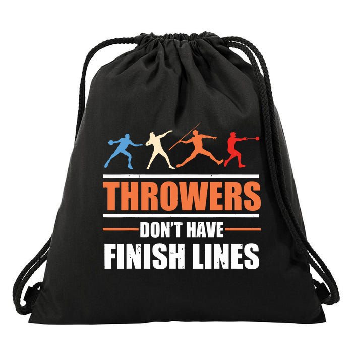 Throwers Dont Have Finish Lines Javelin Discus Shot Put Drawstring Bag