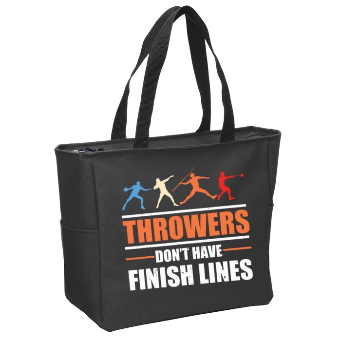 Throwers Dont Have Finish Lines Javelin Discus Shot Put Zip Tote Bag