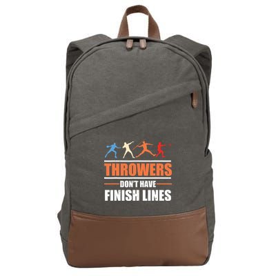 Throwers Dont Have Finish Lines Javelin Discus Shot Put Cotton Canvas Backpack