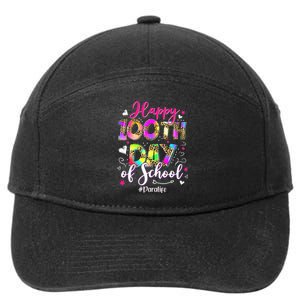 Tie Dye Happy 100th Day Of School Para Life 7-Panel Snapback Hat