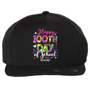 Tie Dye Happy 100th Day Of School Para Life Wool Snapback Cap