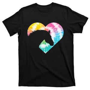 Tie Dye Horse Heart Shaped Animal Lover Horseback Rider T-Shirt