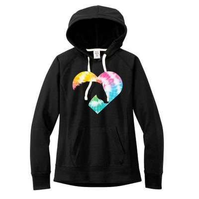 Tie Dye Horse Heart Shaped Animal Lover Horseback Rider Women's Fleece Hoodie