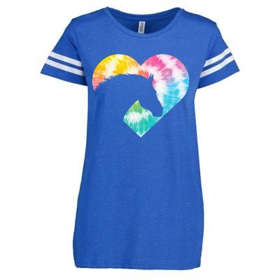 Tie Dye Horse Heart Shaped Animal Lover Horseback Rider Enza Ladies Jersey Football T-Shirt