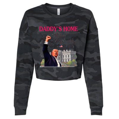 Trump DaddyS Home Bye Joe Biden Drops Out Run For Election Cropped Pullover Crew