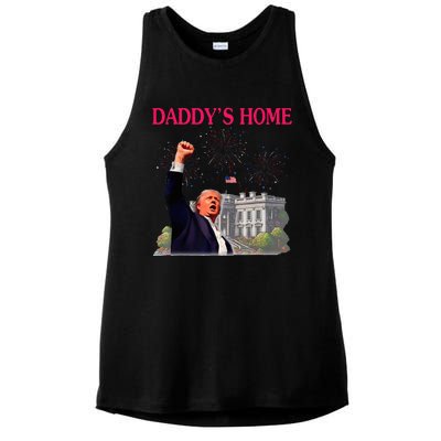 Trump DaddyS Home Bye Joe Biden Drops Out Run For Election Ladies PosiCharge Tri-Blend Wicking Tank