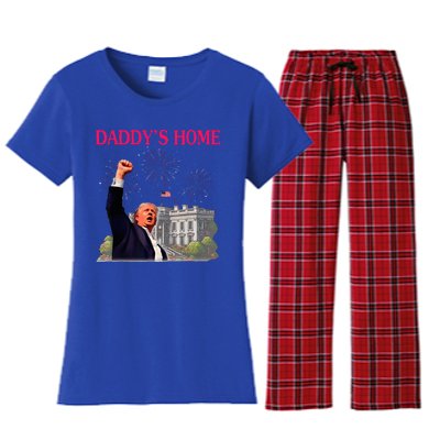 Trump DaddyS Home Bye Joe Biden Drops Out Run For Election Women's Flannel Pajama Set