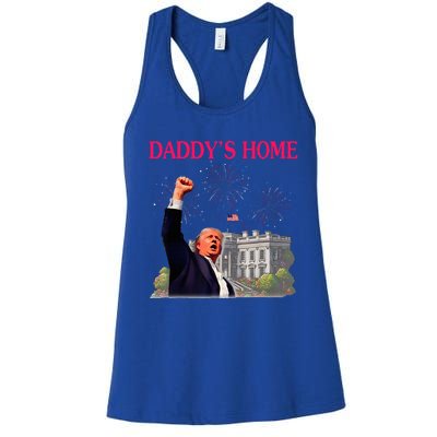 Trump DaddyS Home Bye Joe Biden Drops Out Run For Election Women's Racerback Tank