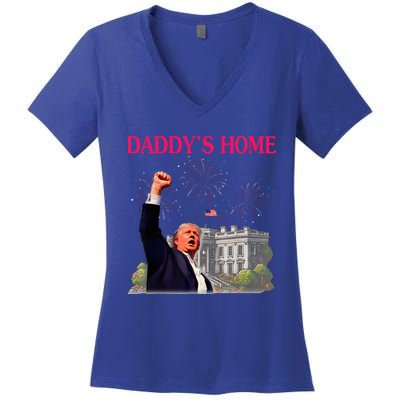 Trump DaddyS Home Bye Joe Biden Drops Out Run For Election Women's V-Neck T-Shirt