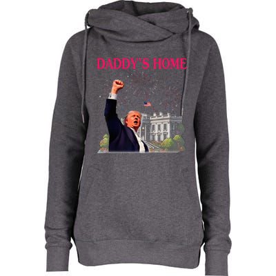 Trump DaddyS Home Bye Joe Biden Drops Out Run For Election Womens Funnel Neck Pullover Hood